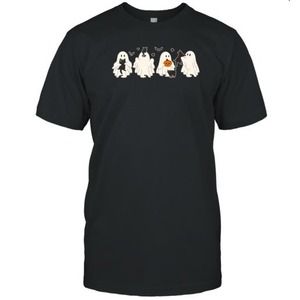 Cute Ghost Cats Halloween T-Shirt